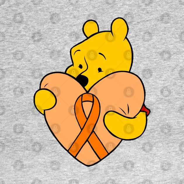 Yellow Bear hugging Orange Awareness ribbon. by CaitlynConnor